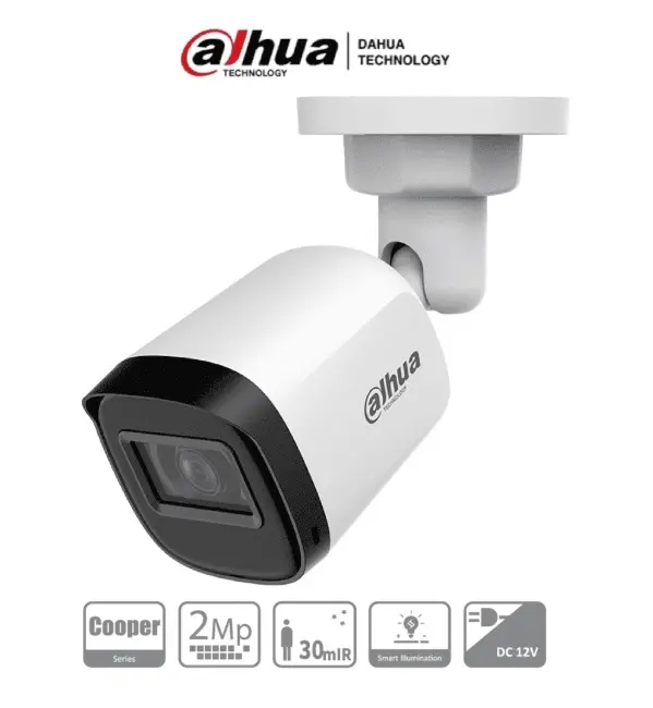 [VICAMDAH-HAC-B2A21N-U] Camara Dahua DH-HAC-B2A21N-U bullet 2 mpx lente 3.6 mm 80 gds 1080p vision nocturna 30 m metalica IP67