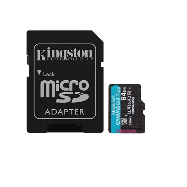 [MCKMICROSD64GBSDCG4] Memoria Kingston 64GB Micro SD Canvas GO Plus Gen4 2A 3U 200Mb/s SDCG4/64GB
